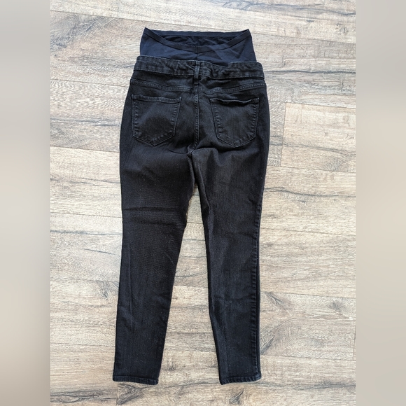 Old Navy Maternity Size 10 Black Super Skinny Rockstar Jeans Full Panel Jegging - Picture 6 of 9